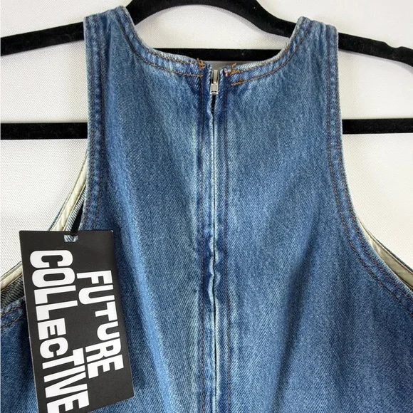 Future Collective Women's Racerback Denim Midi A-Line Dress - Size 6 Sold Out - Picture 9 of 11